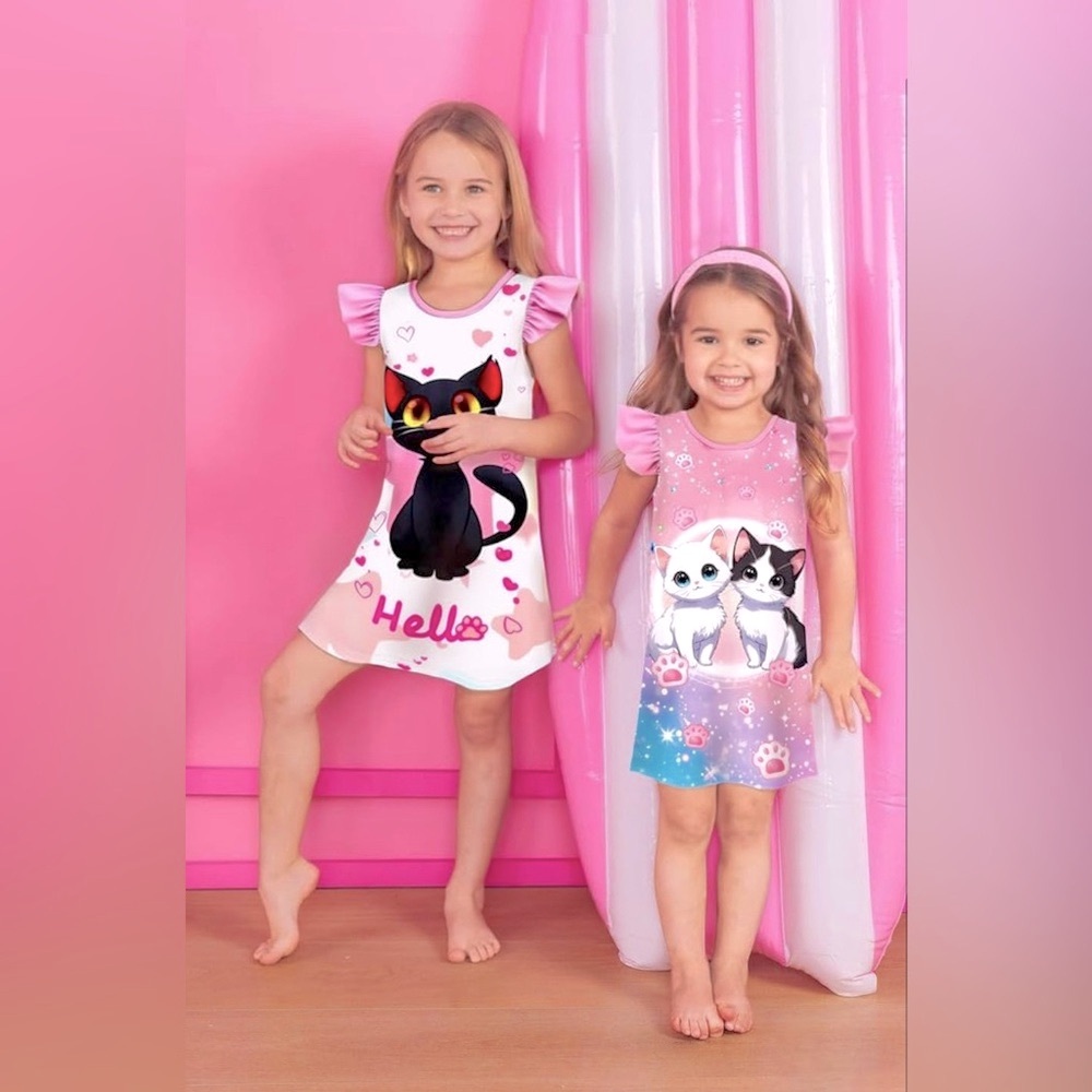 Cat Graphic Nightgowns